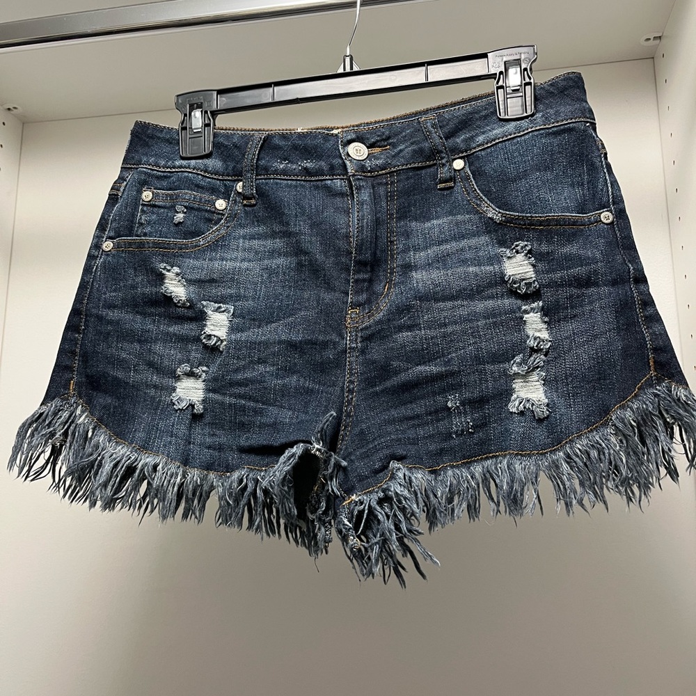 Alter’d States blue Jean shorts.